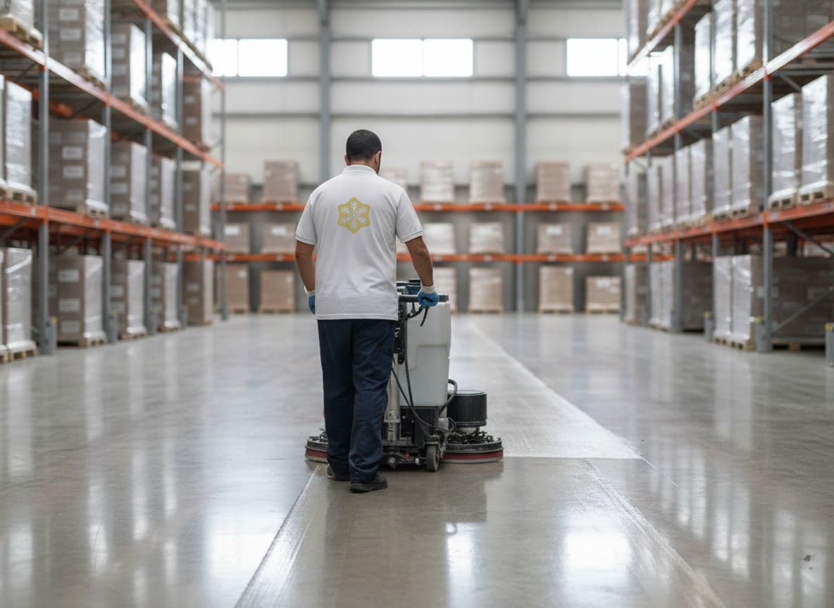 Nettoyage professionnel d'un site industriel à l'autolaveuse